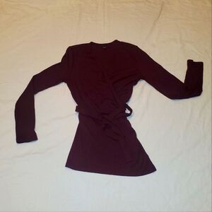Ann Taylor Wrap Top Maroon